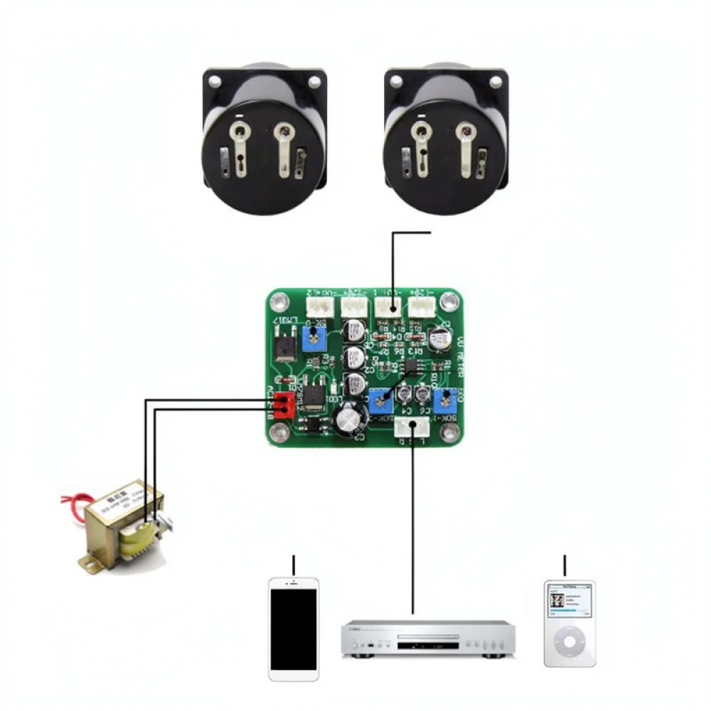 Dual VU Meter Level Display With Driver Circuit For Chenyuanwei Hifi Amplifier Tube Radio Visual Sound Monitor Kit
