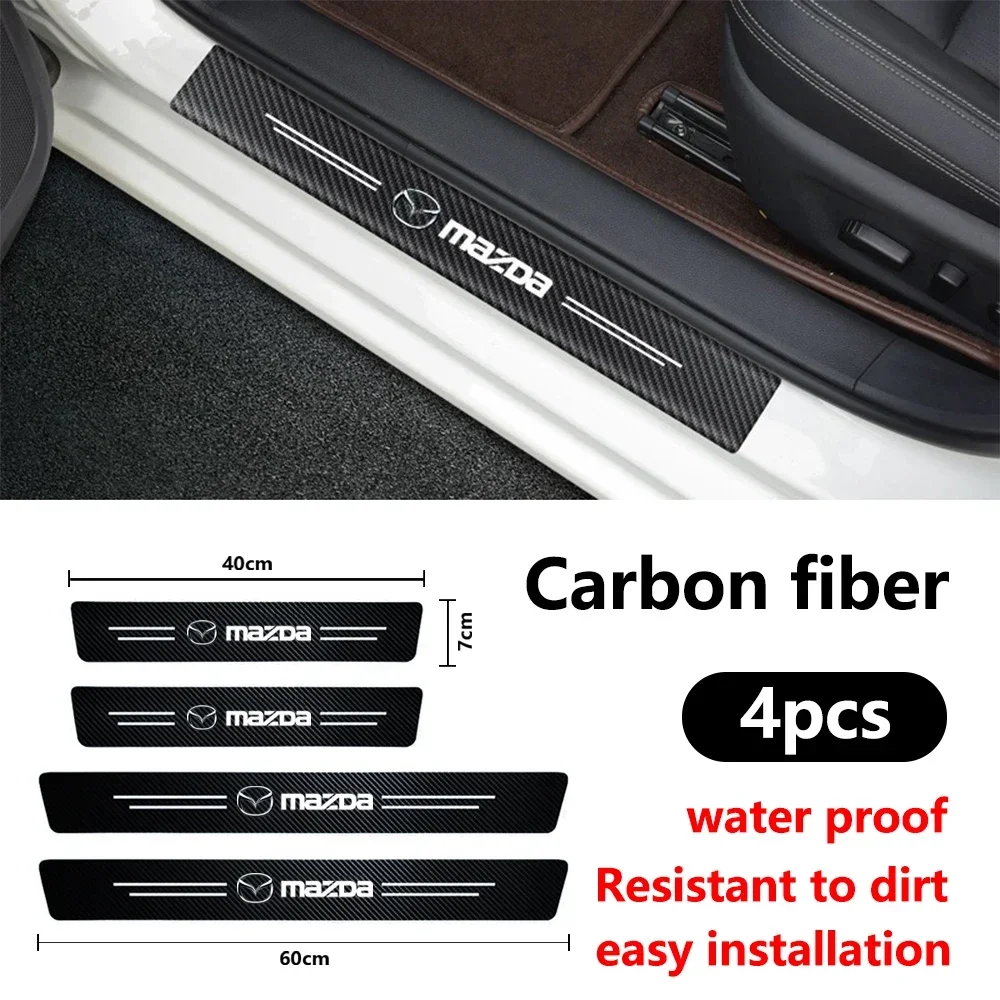 

4/8Pcs Car Carbon Fiber Door Sill Protector Stickers for Mazda 3 CX3 CX4 CX5 CX7 CX8 CX9 CX30 RX7 Atenza Axela Auto Accessories
