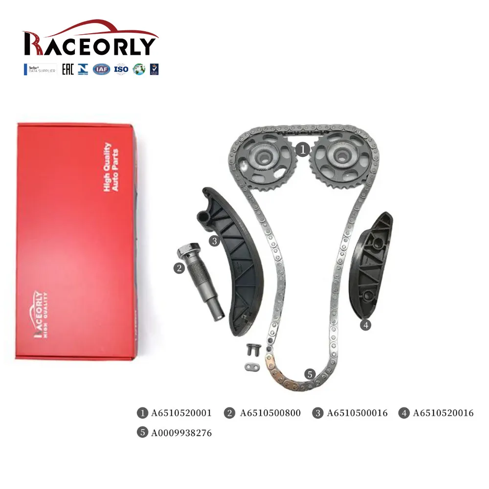 RACEORLY Timing Chain Kit For Mercedes Benz C200 E250 CDI Viano Vito 2.1 OM651 A0009938276, A6510520001, A6510500800