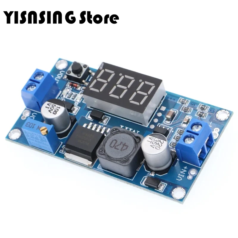 XL6009 4A Booster Module DC-DC Adjustable Step-up Power Supply Module with LED Voltmeter Display 400K
