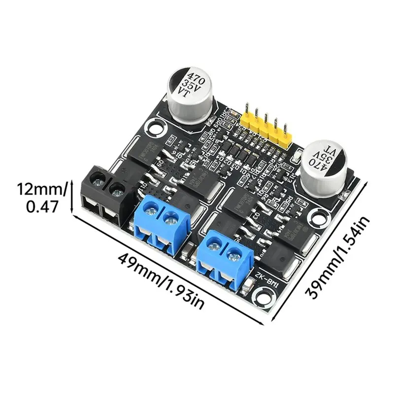 Picture 7: Y45A-Dual-Channel 10A 3V-18V H-Bridge DC Motor Driver Module With Heat Sink PWM Speed Regulation Forwad And Reverse Control