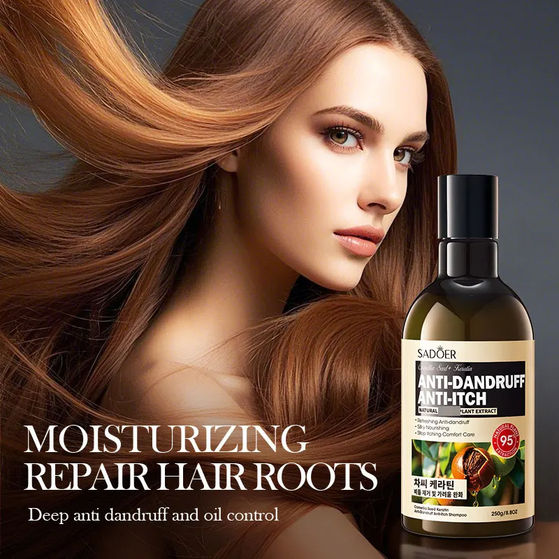 

SADOER Tea Seed Keratin Anti-dandruff Anti-Itch Shampoo Makes Hair Refreshing and Silky Reduces Dandruff Breeding