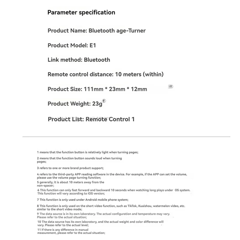 

-B15B BT Page Turner для электронных книг, смартфона, Bluetooth-пульт дистанционного управления для просмотра коротких видео для Android/IOS Lazy Artifact