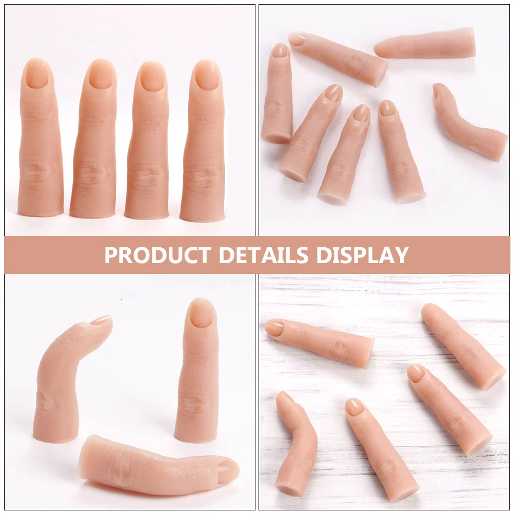 s Full Silicone Practice Hands Fake Finger Manicure Nail Grip Artificial Portable Models Supply for Nail Beginners Salon