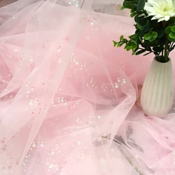 1Meter Sequin Tulle Glitter Bubble Gauze Fabric Mesh DIY Table Cloth Skirt Tutu Wedding Birthday Celebration Festival Decoration