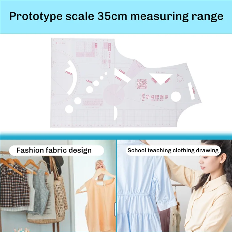 1:1 Fashion Cloth Design Ruler Crop Mold School Student Teaching Apparel Drawing Template Garment Prototype Ruler