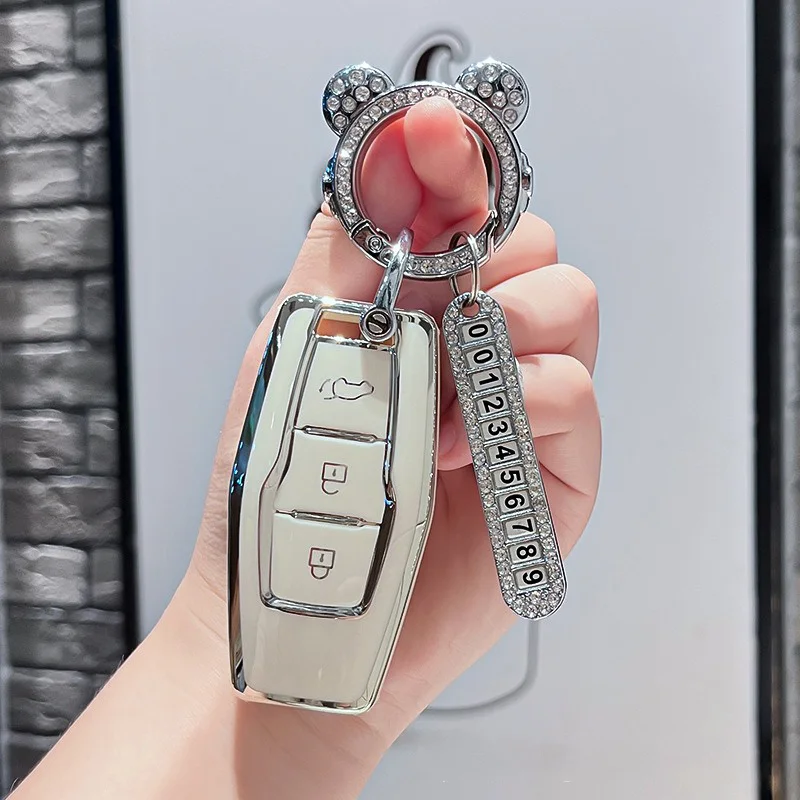 Car Key Case for Mitsubishi Outlander PHEV 2022 2026 3 Buttons Accessories Keychain Remote Protection Cover Shell Holder Fob view 2