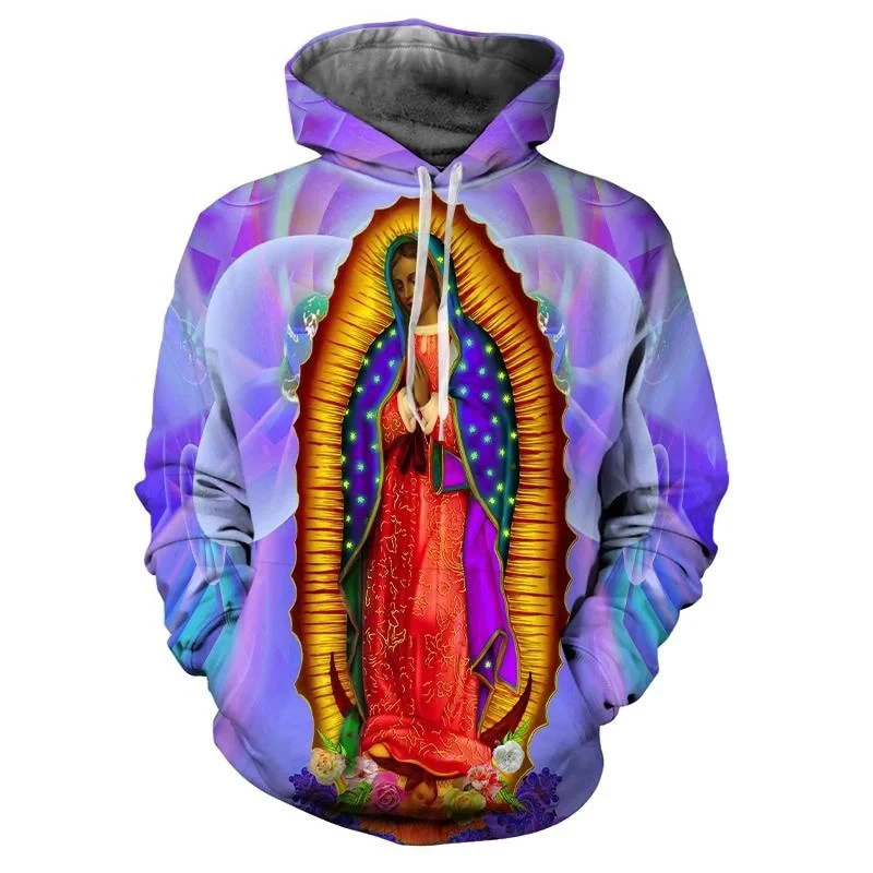 Autumn Virgin Mary 3D Print Hoodies Men Women Fashion Casual Sweatshirts Oversized Hoodie Pullovers Tracksuit Kids Clothing