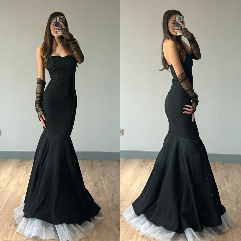 

Sexy Classic Jersey Pleat Tiered Mermaid Strapless Long Dresses Evening Dresses High Quality Chinese Style Sizes Available