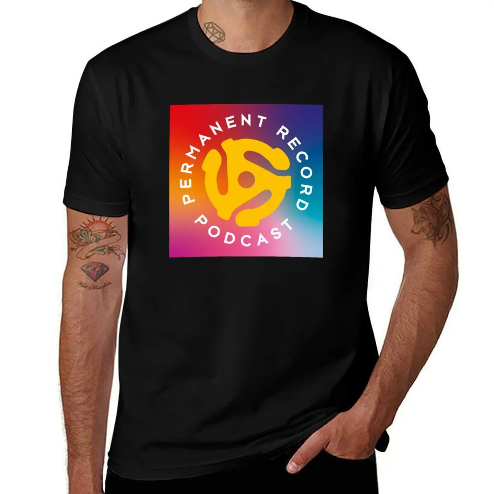 Permanent Record Podcast Gradient Logo T-Shirt Anti-Pilling Casual T-Shirt