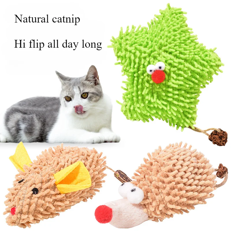 

Cat Toy Catnip Plush Hedgehog Little Mouse Cat Scratching Itself Hi Wood Polygonum Insect Galls Fruit Cat Toy