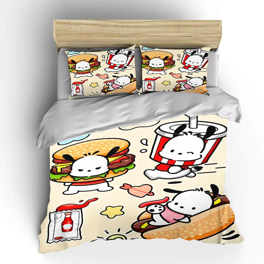 

Постельное белье с мультяшной собакой, Hello Kitty, Детский комплект из 3 предметов, Комплект постельного белья большого размера, двойное постельное белье для взрослых США, пододеяльник для спальни