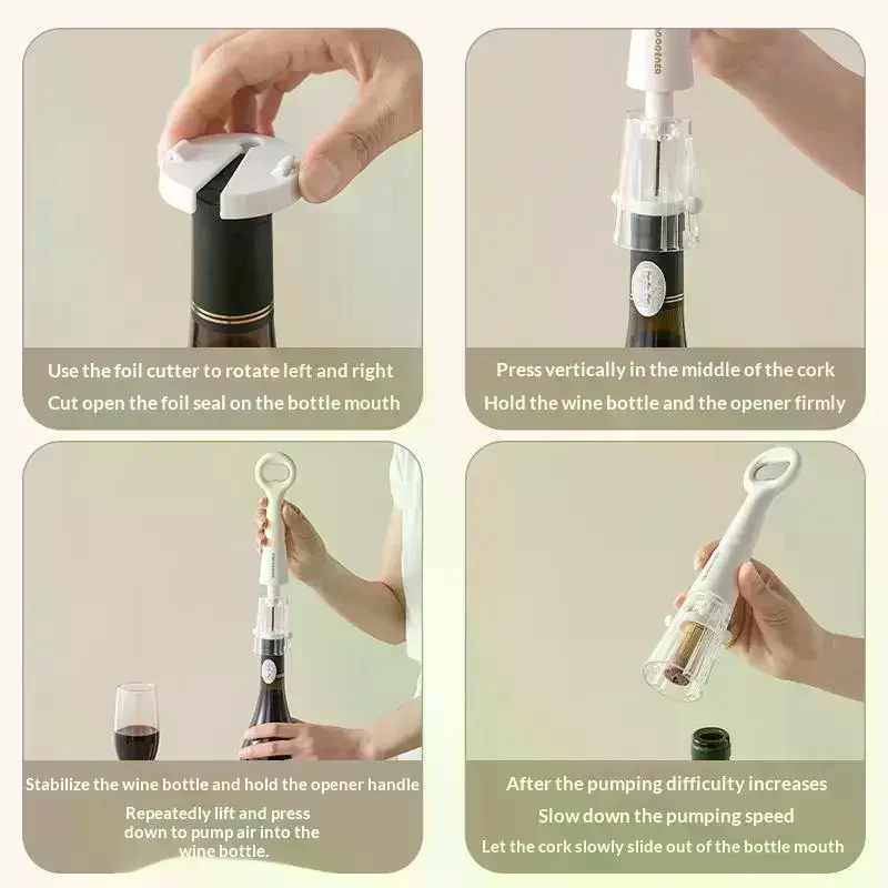 Air Pressure Wine Bottle Opener Dual Purpose Beer Wine Opener Effortless Safe Anti-explosion For Home Party Wine Enthusiasts