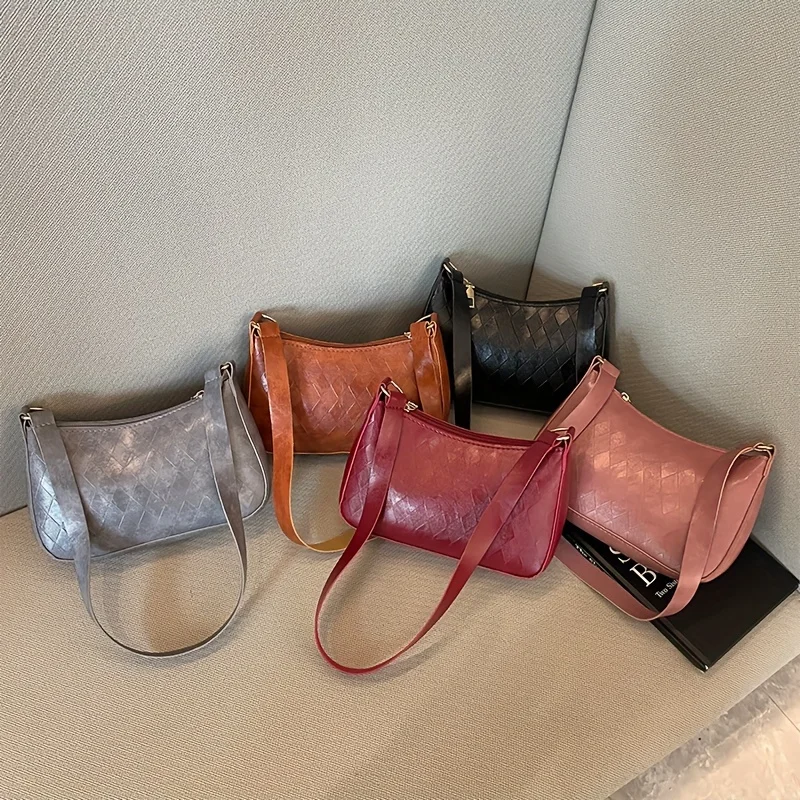 

Модная однотонная сумка подмышки, модная сумка через плечо из искусственной кожи, женская стильная сумка и кошелек