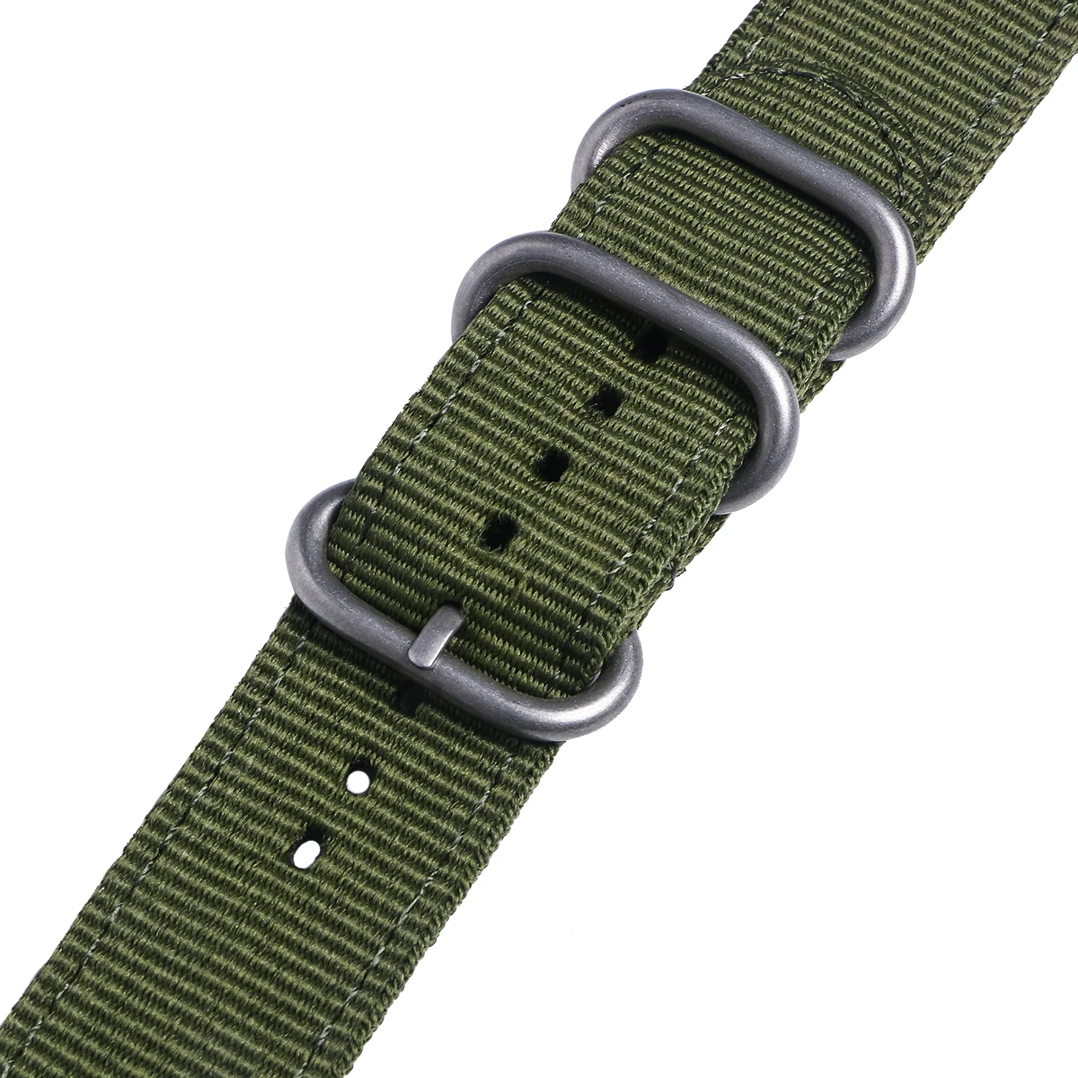 

22mm Nylon Watch Band Mechanically Braided Durable Smooth Edges Army Green Replacement Strap for Outdoor Sports Watches