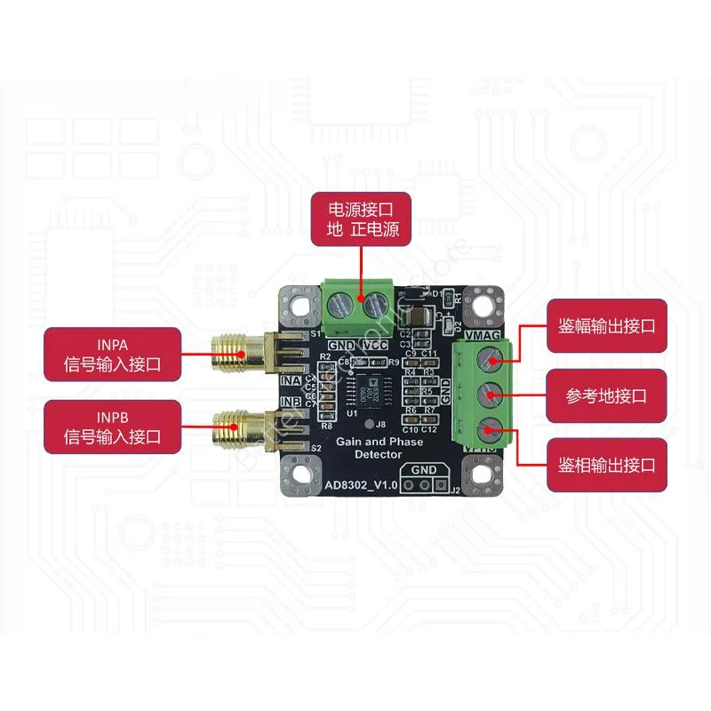 AD8302 Gain Phase detector Amplitude and phase detection module 2.7G RF intermediate frequency