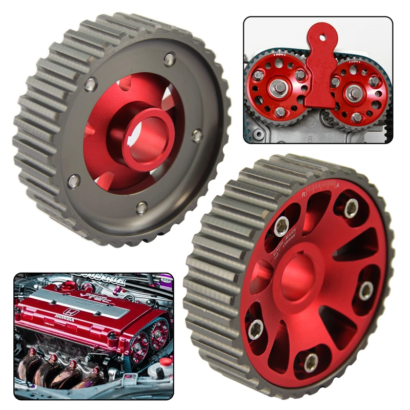 Poulie d'engrenage d'arbre à cames de course, 2 pièces, pour Acura Honda Integra Civic B16A B16B B18C