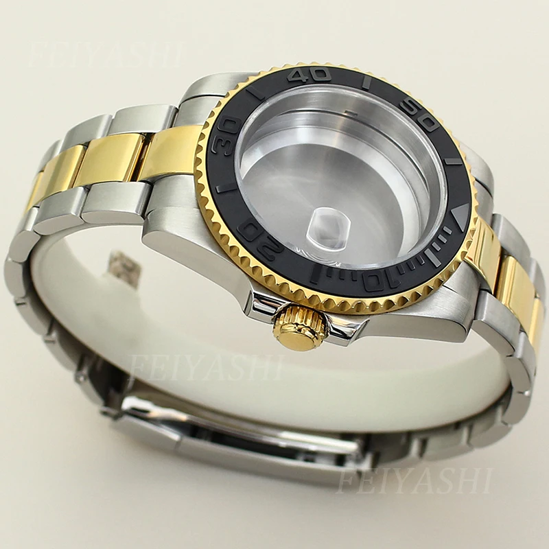 40mm Yacht Design Style Dive Watch Case Bracelet Set For Seiko NH35 NH34 NH36/38 Miyota 8215 ETA 2824 Movement 28.5mm Dial Parts