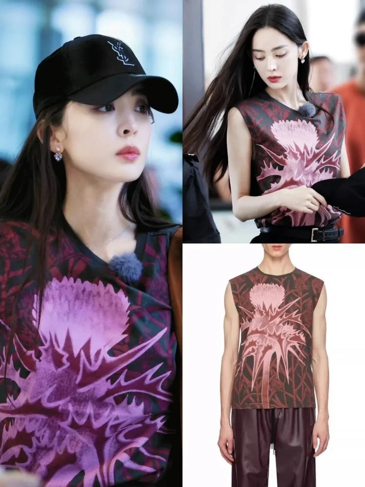 

JW Anderson, лето 2024, жилет с принтом, женская модная хлопковая футболка, повседневная уличная одежда