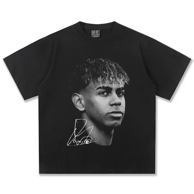 

American Hip Hop 2025 New Yamal American Retro Cotton Crew Neck T-Shirt Men's and Women's Retro Fashion Short Sleeve Top