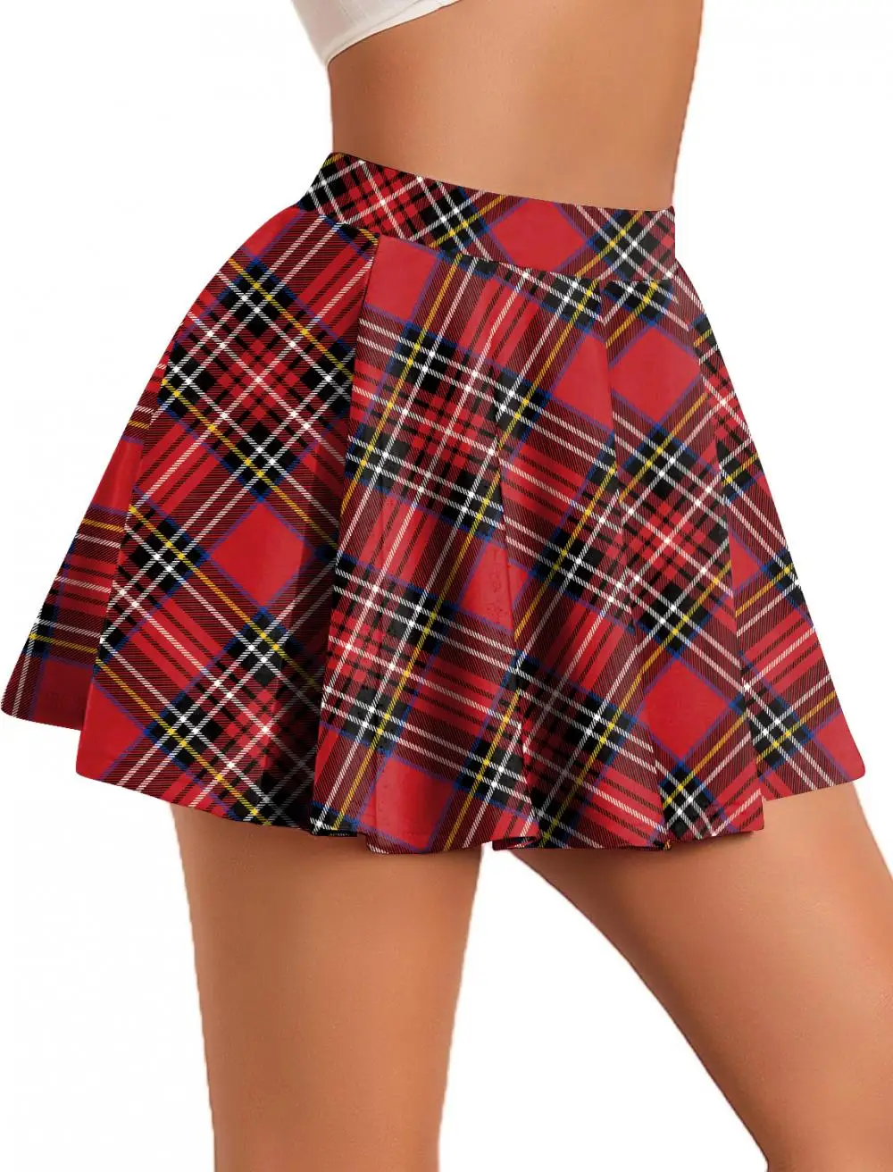 Retro Plaid Faltenröcke Rock Y2K Streetwear Vintage Schuluniform A-Linie Gym Student Kurzen Rock Mädchen Weihnachten Dress Up – Detail 7