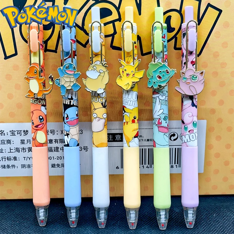 Pokemon Blind Box Pen Pikachu Eevee Charmander Anime Neutral Pen Student Boy Girl Learning Kids Stationery School Season Gifts