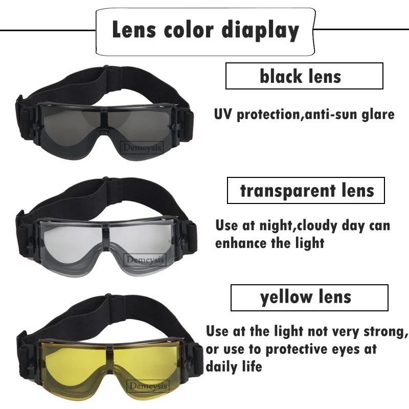 Gafas tácticas 3 lentes intercambiables - Protección balística Airsoft - imagen 4