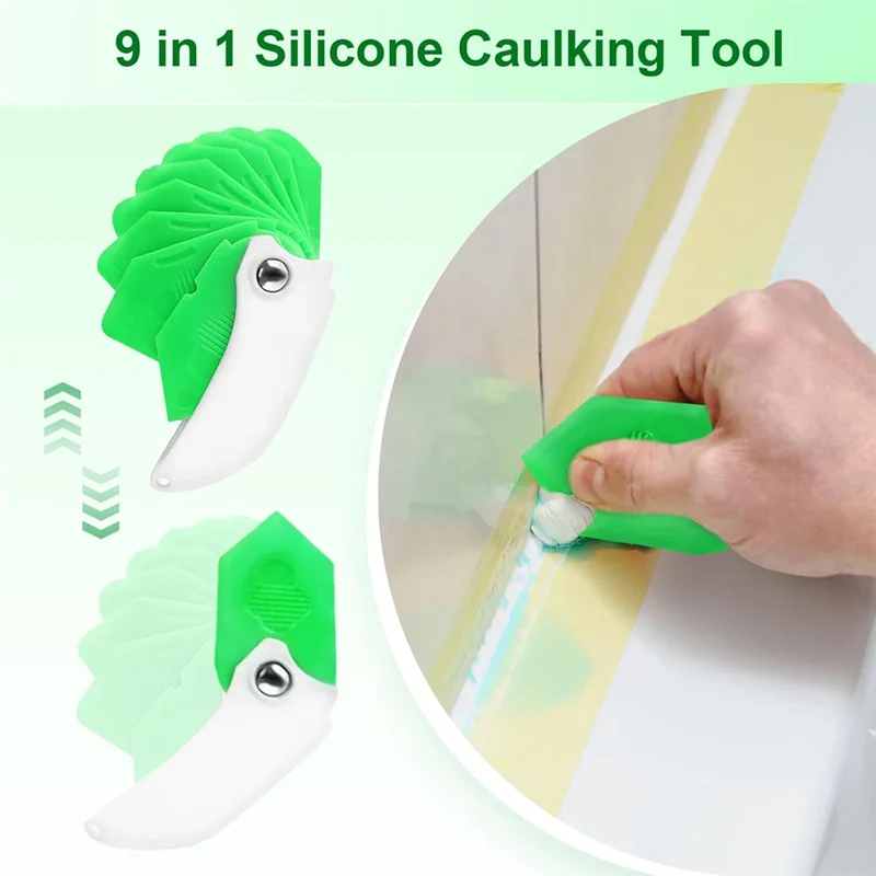 Promotion! 2Sets 9 In 1 Seam Tool, Caulking Tool Kit, Effortless Caulking With Smoothing Finger Finisher Tips,Caulk Finishing To