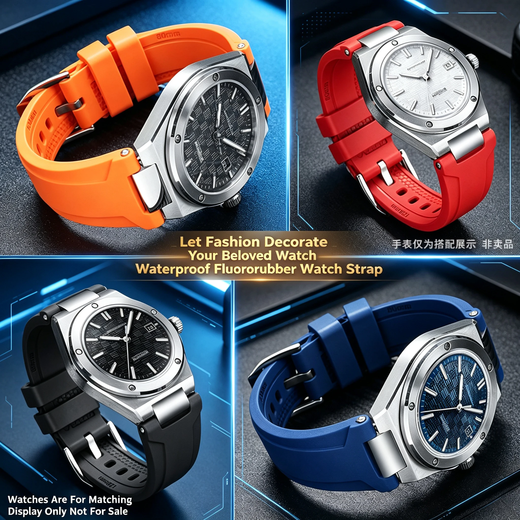 FKM Fluororubber Strap For IWC Ingenieur New Engineer IW328903 IW328901 IW328902 Men Waterproof Rubber Watch Band Accessories
