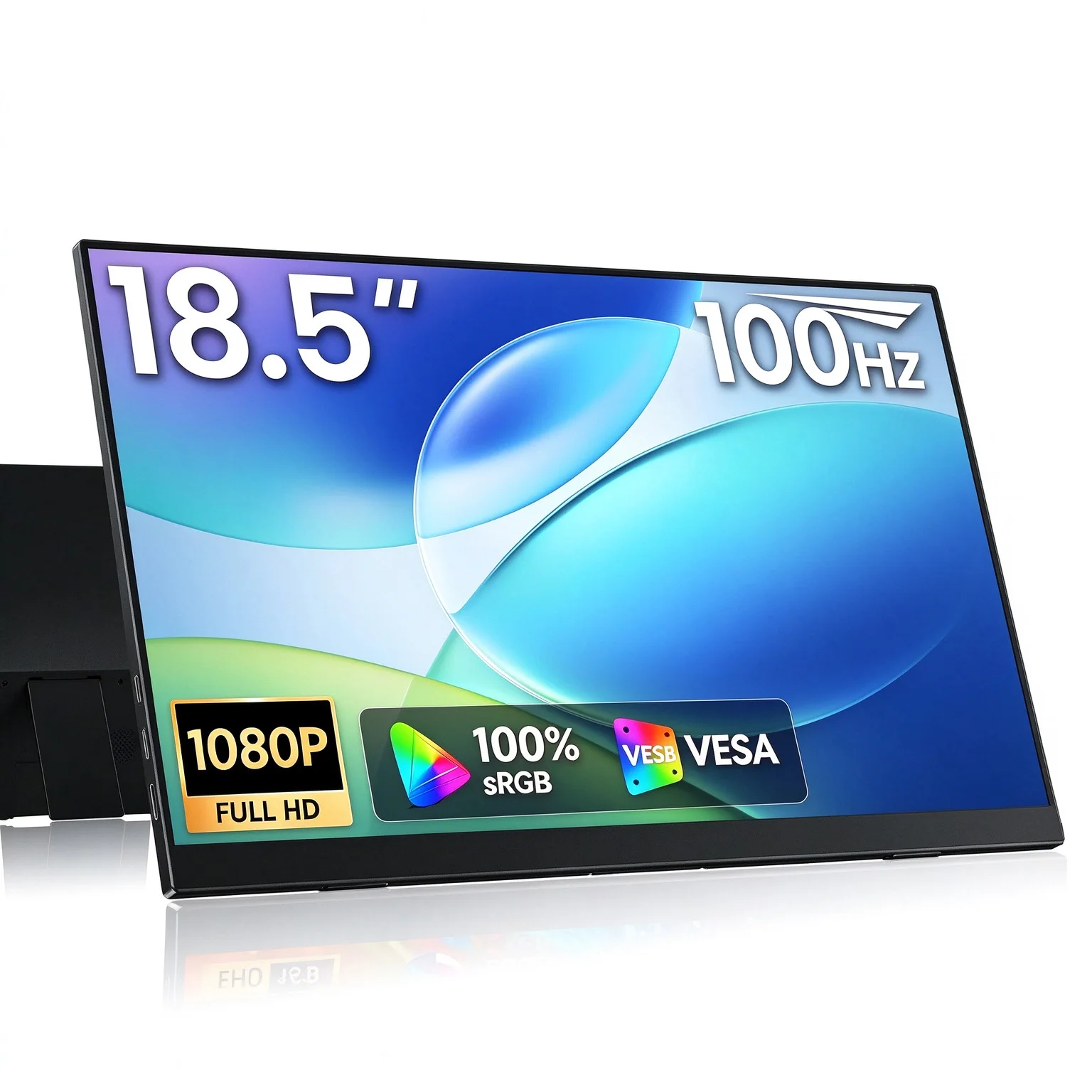 18.5 Inch 100Hz Portable Monitor FHD 1920*1080 IPS 100%sRGB VESA With Type-C Mini HDMI for Laptop Phone PC XBox PS4/5 Switch
