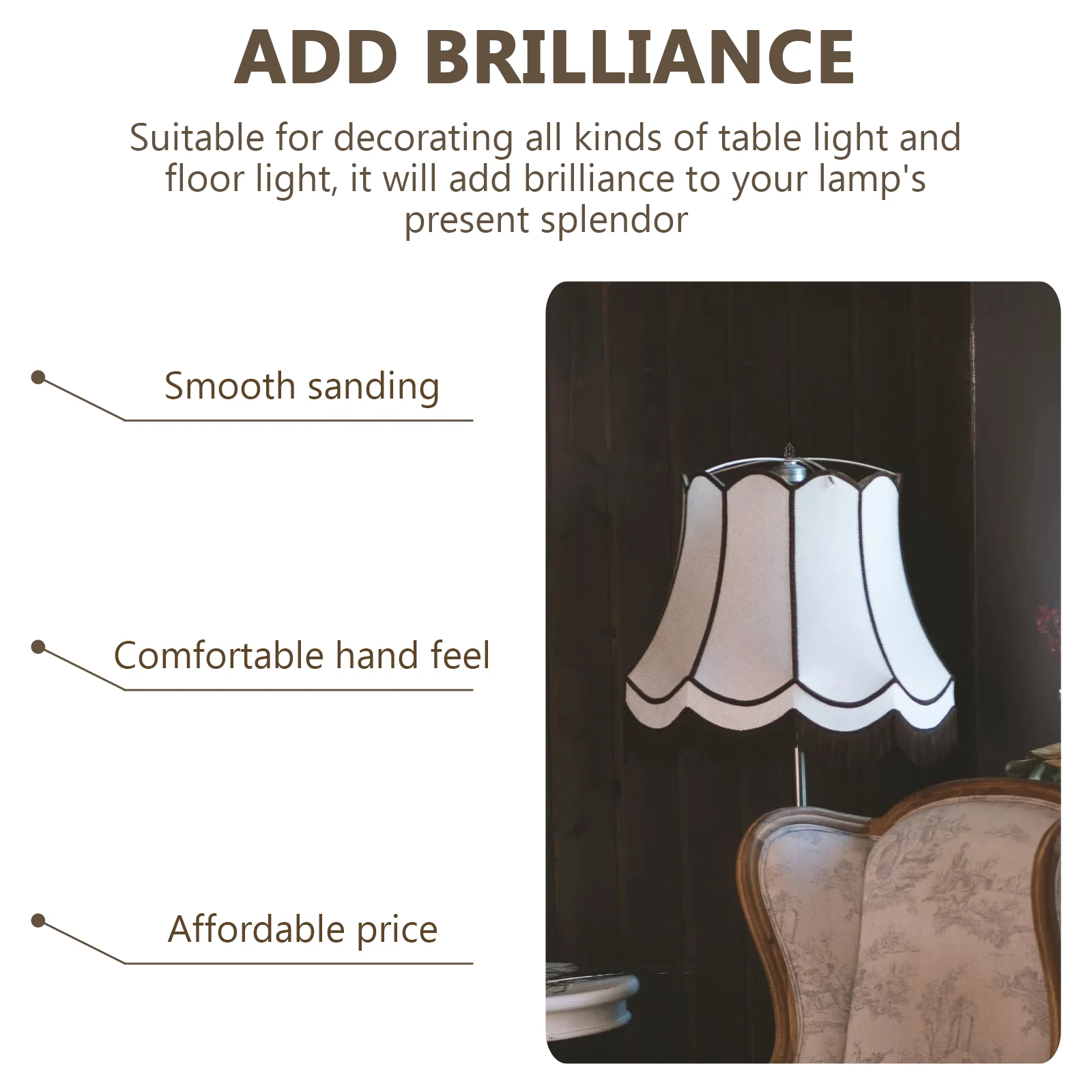 

4pcs Horn Frame Decorative Head Zinc Alloy Lamp Finial Table Floor Lights Simple Install Safe Durable Not Fade Lamp