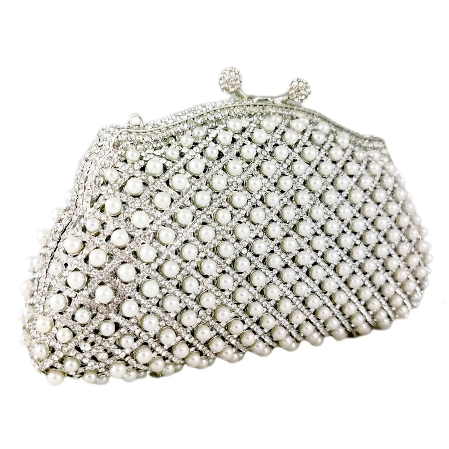 Boutique De FGG Elegant Women Crystal Evening Bags with Beaded Wedding Party Rhinestone Handbags Bridal Minaudiere Clutch Bag