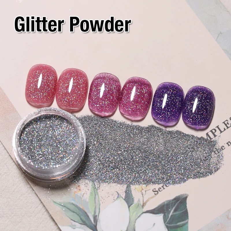 

Diamond Nail Powder Silver Bright Shining Sparkling Crystal Glitter Nail Dust for Nail Art