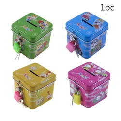 NICEFurniture Cute Cartoon Piggy Bank Safe Money Box with Lock Key Creative Coin Boxes Saving