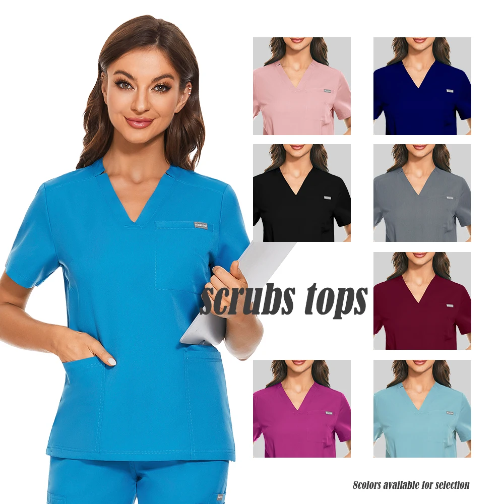 Uniformes médicos de enfermera con bolsillos, ropa superior para el personal del Hospital, dentista veterinario, enfermería, exfoliación clínica, gran oferta, nuevo