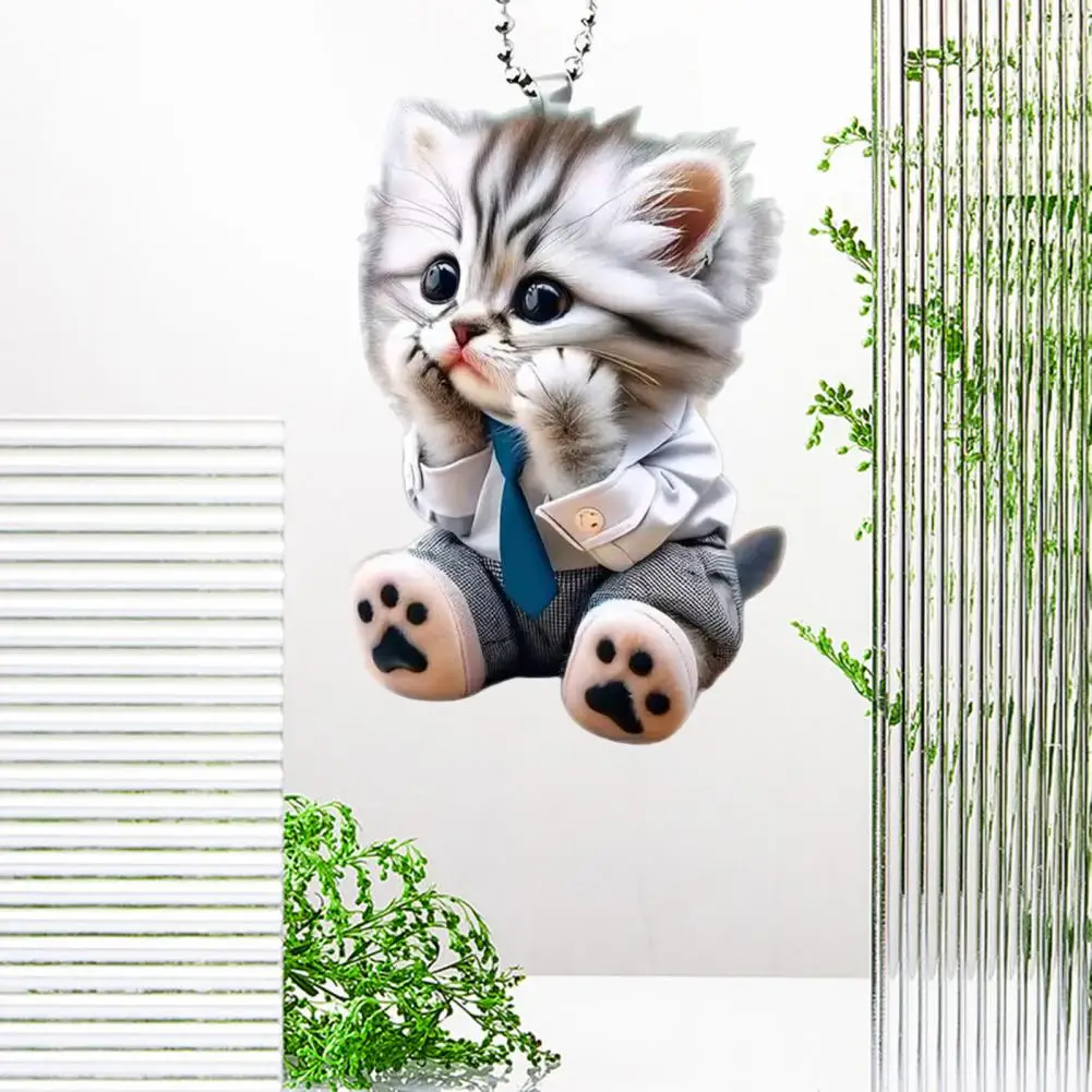 Cat-shaped Pendant Branch Cat Pendant Realistic Cat-shaped Car Pendant Unique Rearview Mirror Hanging Decor for Car Easy to Hang