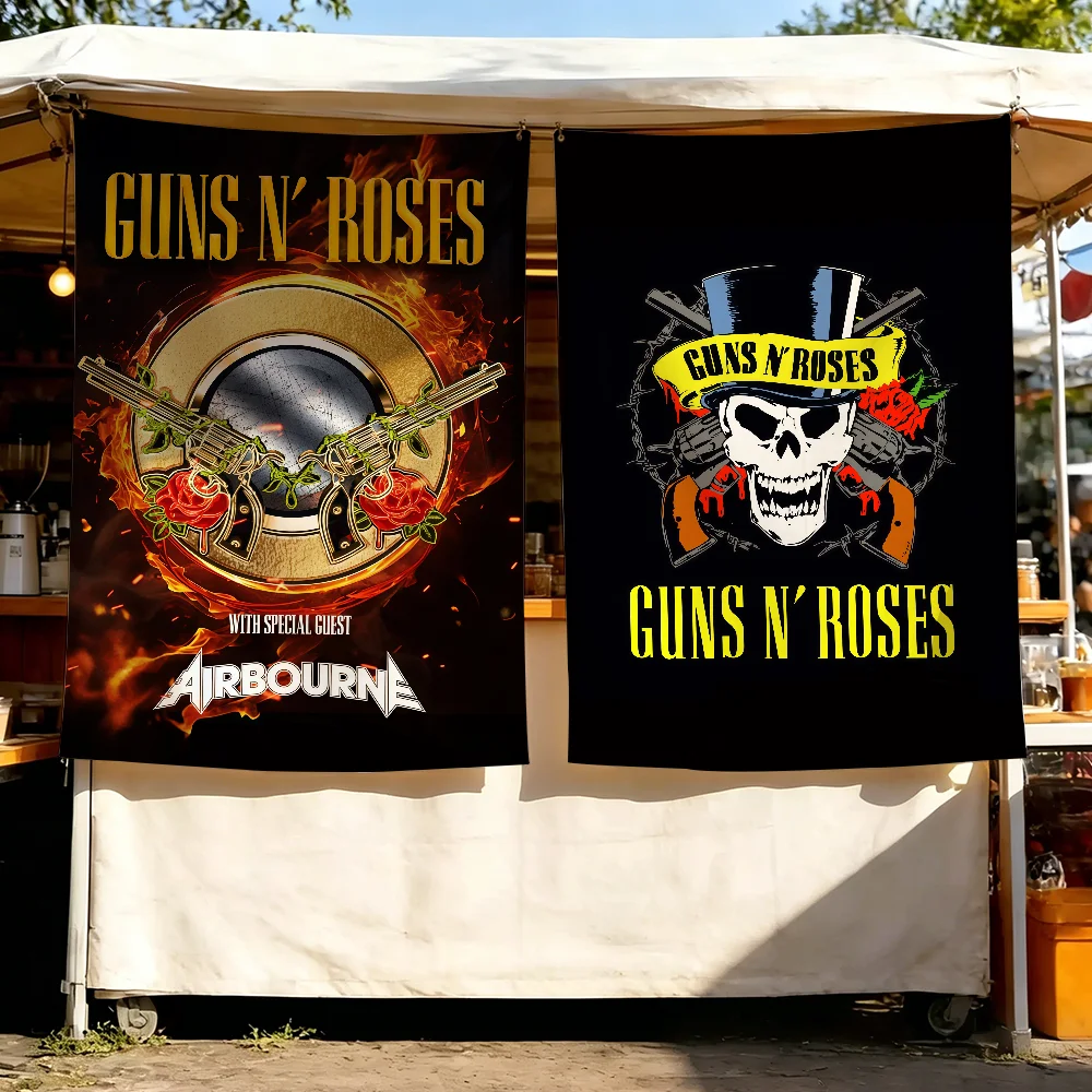 Band G-GUNS N-N R-ROSES Flag For Football Festival Gym Outdoor Garden Sports Party Decor Banner