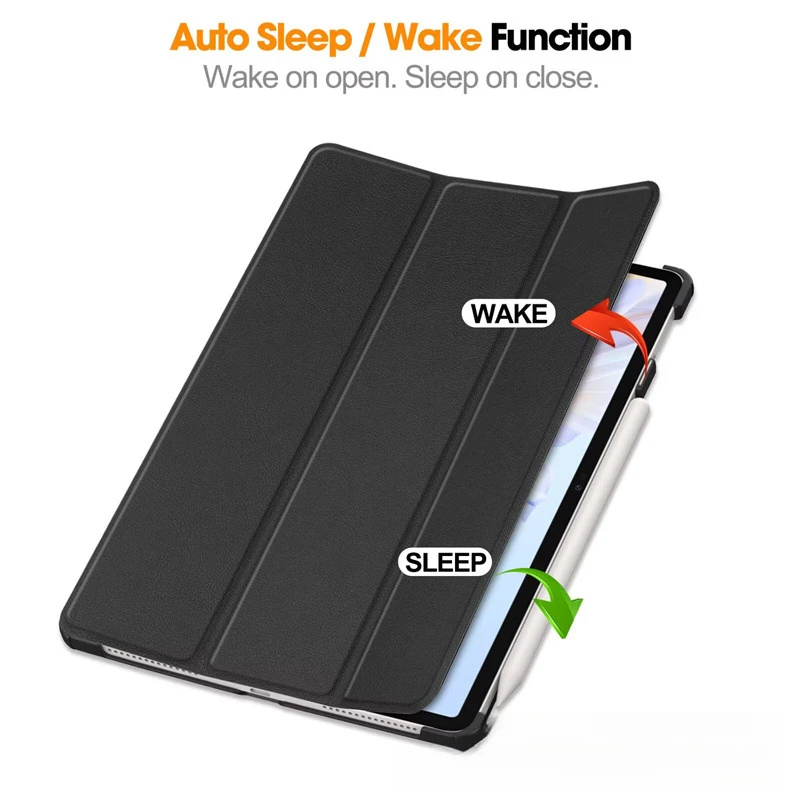 Tri-Fold Case for Honor Pad V9 11.5 Inch with Auto Wake Sleep Shockproof Faux Leather Cover for Huawei
