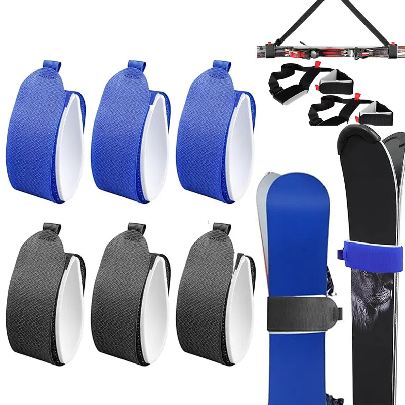 

Nylon Skiing Attachment Straps Adjustable Pole Shoulder Hand Carrier Lash Handle Strap Porter Hook Loop Protecting Ski Snowboard