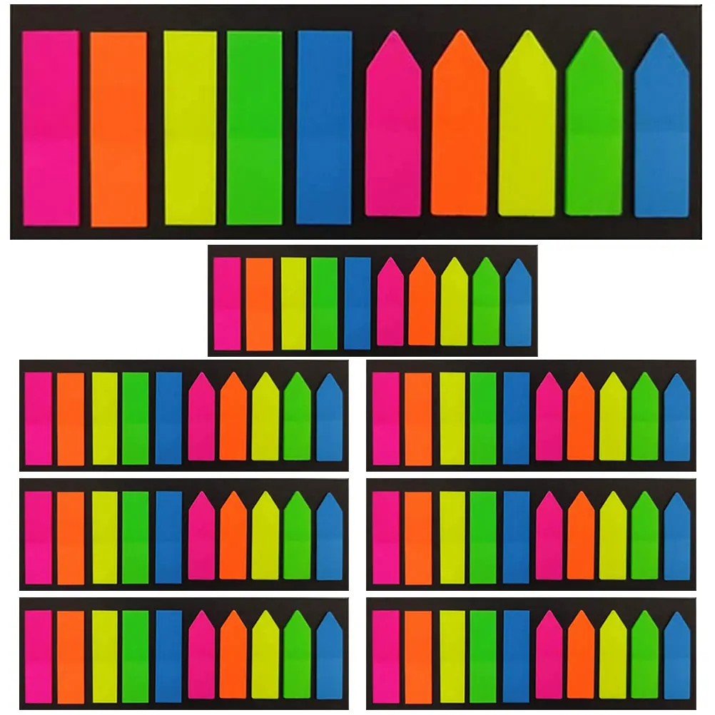 

8Sets Paper Page Marker Sticky Memo Pad Colorful Self Adhesive Page Tabs for Books Office School Reading Annotation Supplies