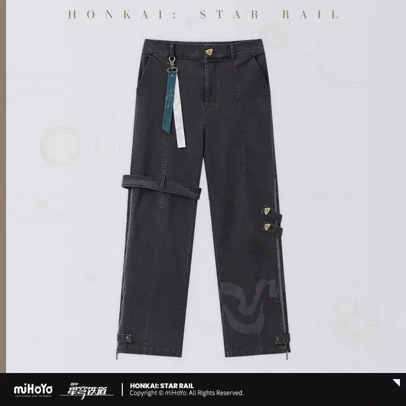 

Dan Heng Jeans Honkai Star Rail Official miHoYo Original Dan Heng Theme Series Impression Jeans Cosplay Trousers Halloween Gift