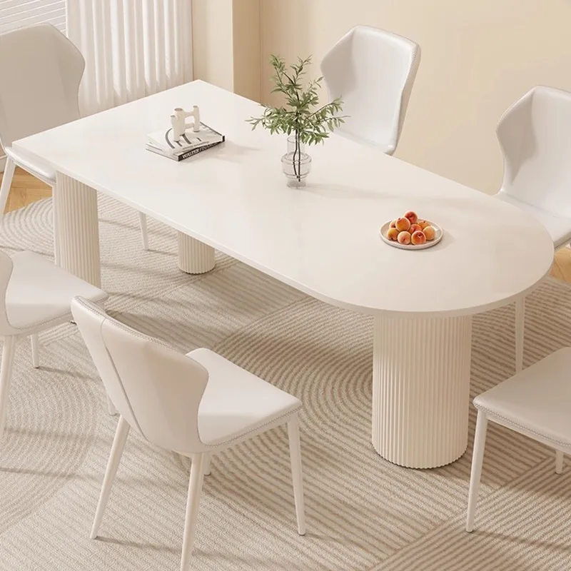 

High Legs White Dining Tables Wood Small Eating Space Saving Luxury Dining Tables Wooden Modern Mesas De Jantar Home Furniture