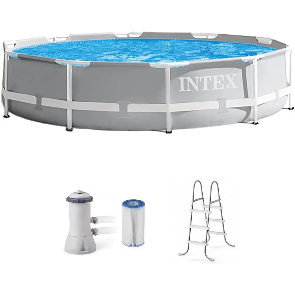 10ft x 30in Above Ground Pool Set with 330 GPH Filter Pump and Removable Ladder