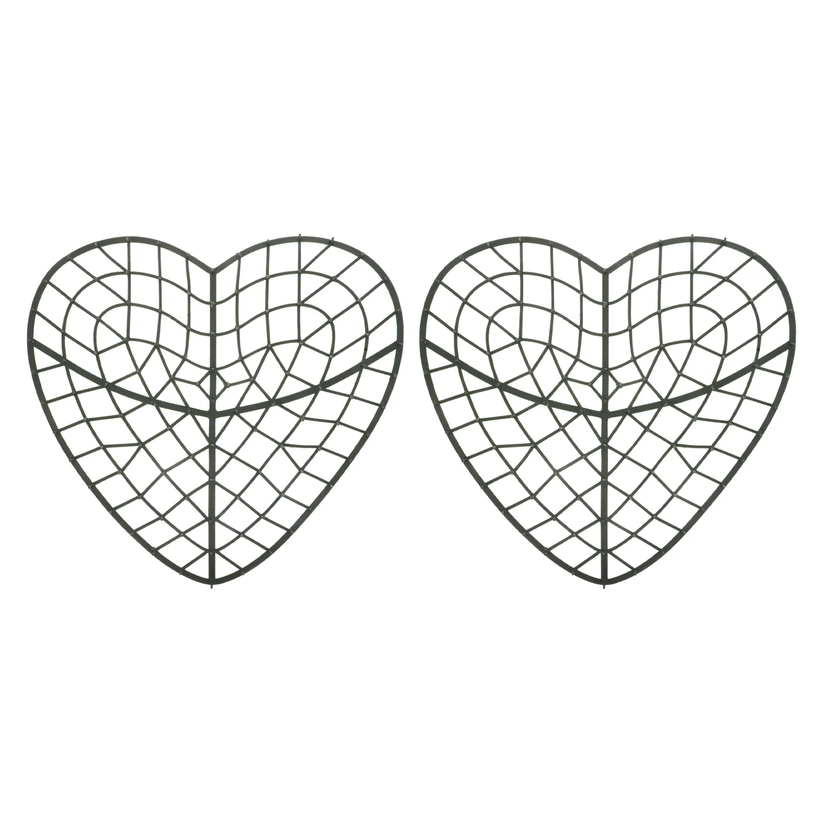 

2pcs Heart Shaped Wreath Base Floral Arrangement Grid For Valentine'S Day Wedding Decor Artificial Flower Holder Table