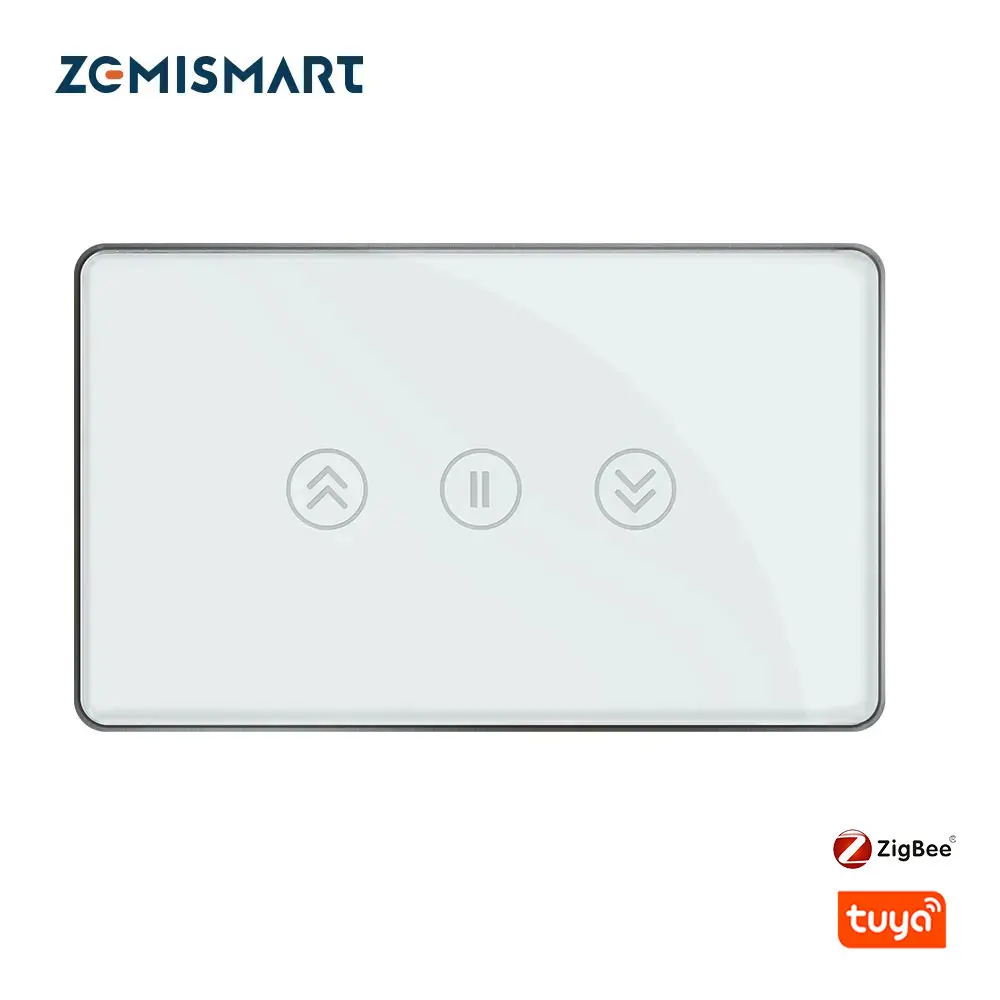 Zemismart Tuya Zigbee Garage Door Switch Rolling Gate Switch with Tempered Glass Touch Panel Alexa Google Home Voice Control