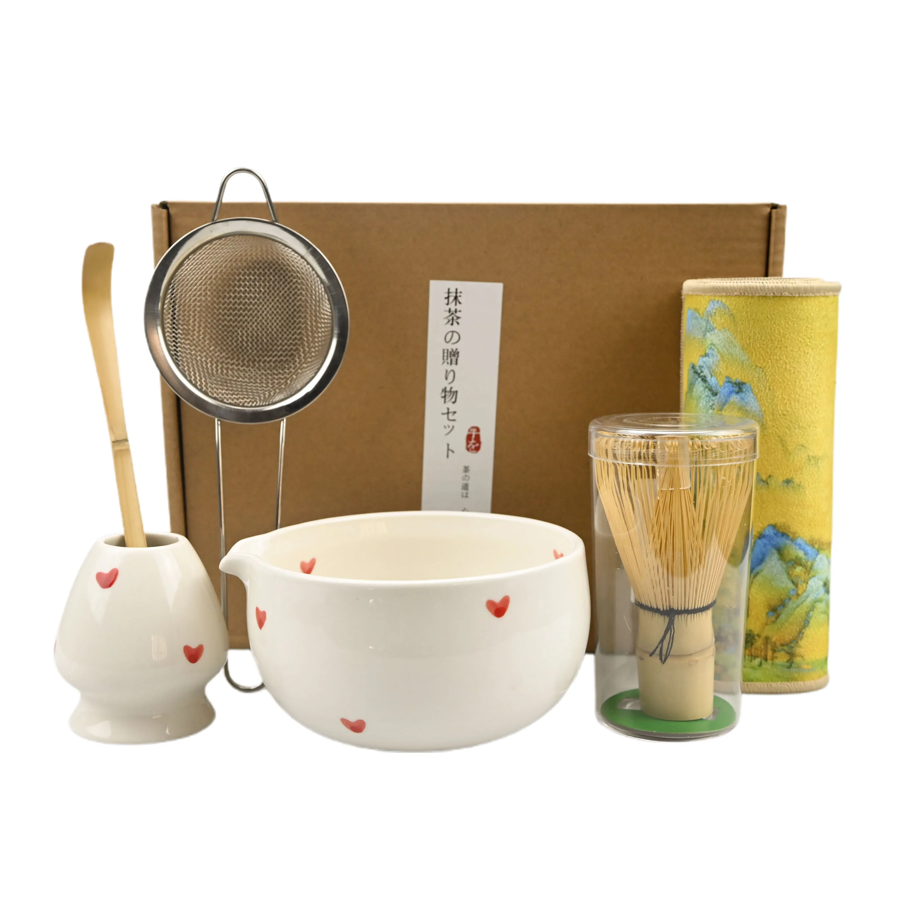 2/4/5/6PCS/Set Japanese-style Matcha Bowl , Spoon, Tea Whisk, Sieve Mesh, Perfect Gift For Ceremony, Traditional Decoration