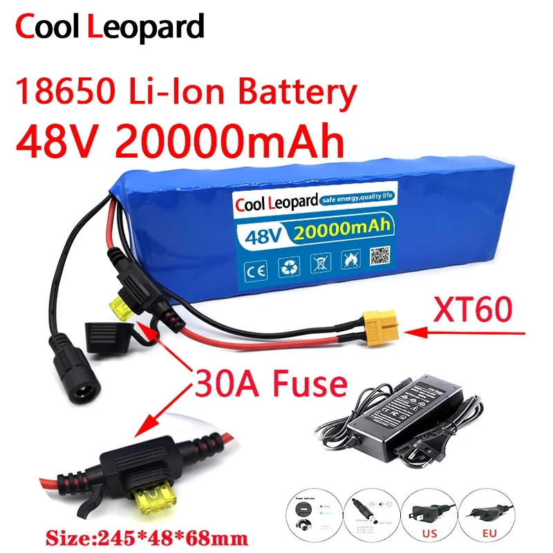 

Original E-Bike 18650 13S2P 48V 20Ah Lithium Ion Battery Pack,for 54.6V Electric Motorcycle Scooter Li-ion Battery Built-in BMS