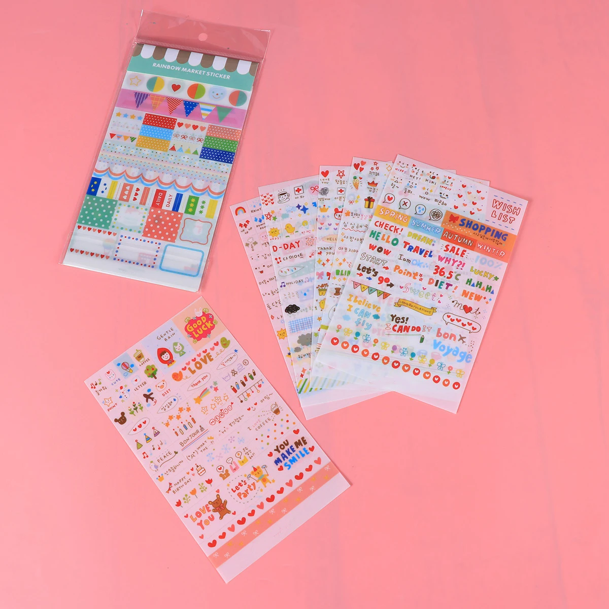 

2 Pcs Rainbow Corner Sticker Transparent PVC Diary Decorative Stickers for Students Scrapbook Planner Photo Album Mobile DIY