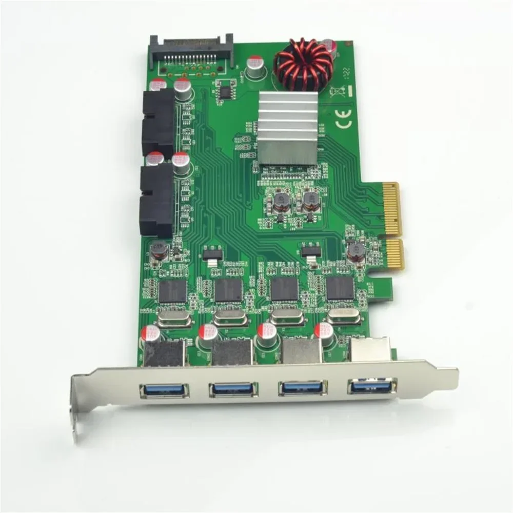 20Gbps PCI-E 2.0 X4 8 Port USB3.0 Expansion card 19pin 4 ASMedia ASM1042A Chipset+P17C9X2G608 Chip Pci express Industrial camera