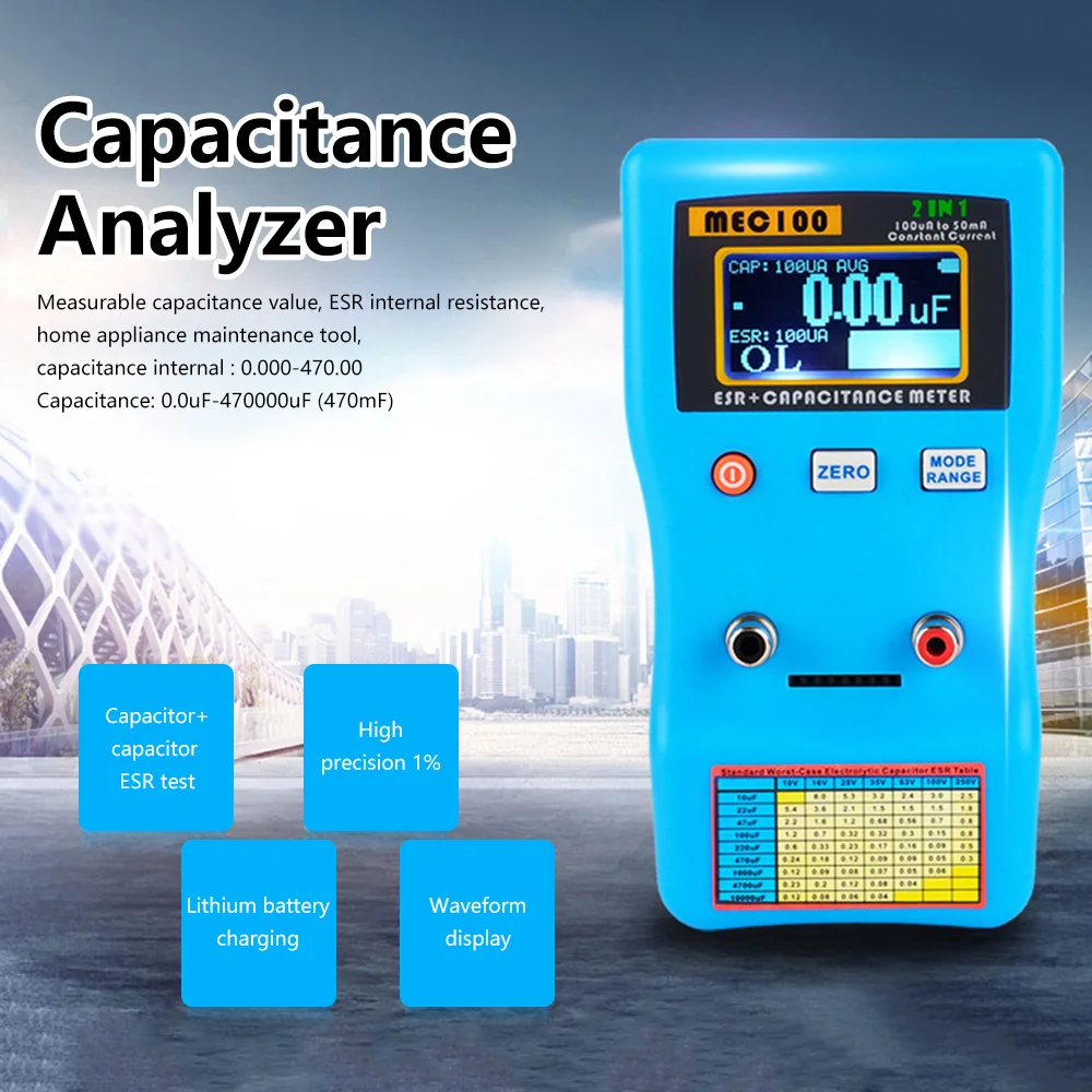 M6013 Digital Capacitor Tester – 0.01pF To 470000uF Auto Ranging Capacitance Meter 2 thumbnail image